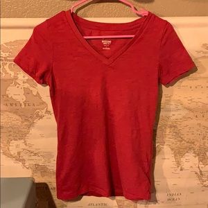 red v neck tee